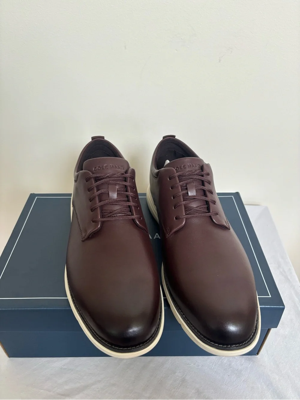 Cole Haan Men's Grand+ Plain Toe Leather Oxford Shoes 11.5 M Brown C42675 New